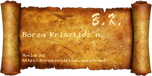 Borza Krisztián névjegykártya